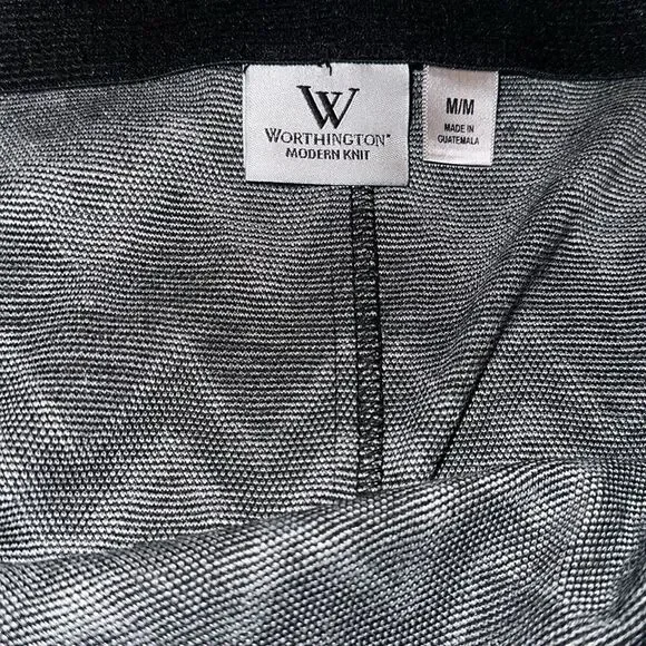 Worthington Zig Zag Gray Grey Black Pencil Skirt Medium M NWT - Picture 4 of 5